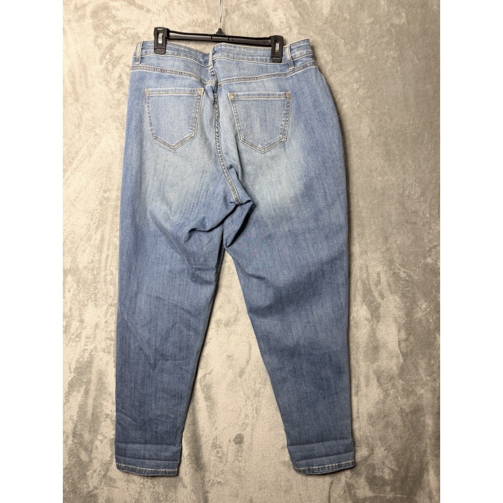 Lane Bryant Jeans Size 16 Blue High-Rise Girlfriend 36X31 10" Rise Distressed - Picture 7 of 7